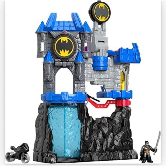 Fisher Price Imaginext Wayne Manor Batcave waterfall new ninja Batman batcycle - Picture 1 of 2